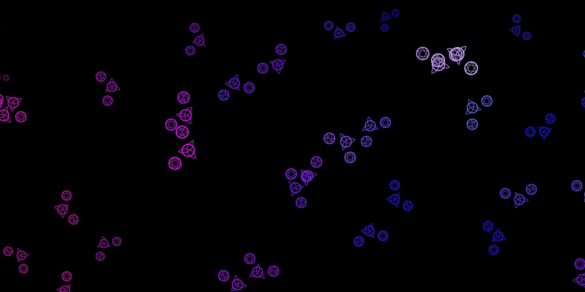 Plantilla de vector rosa púrpura oscuro con signos esotéricos