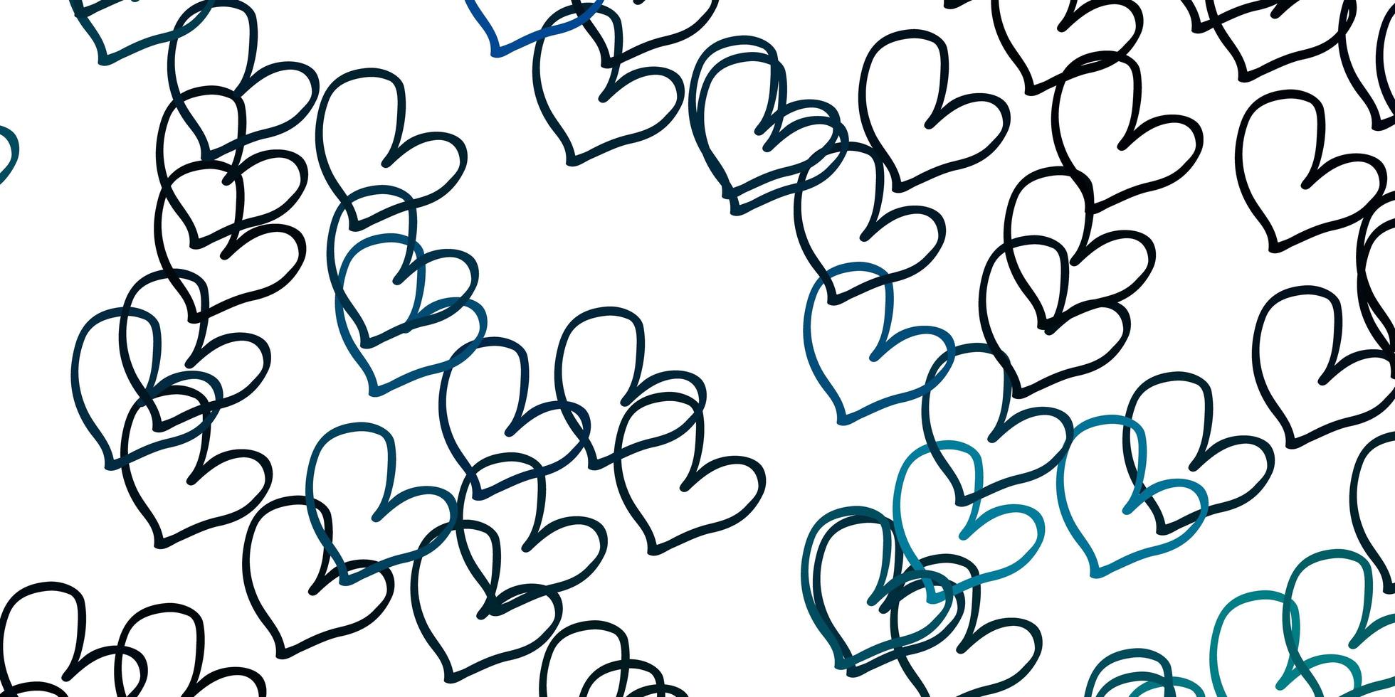 Light Blue Green vector texture with lovely hearts