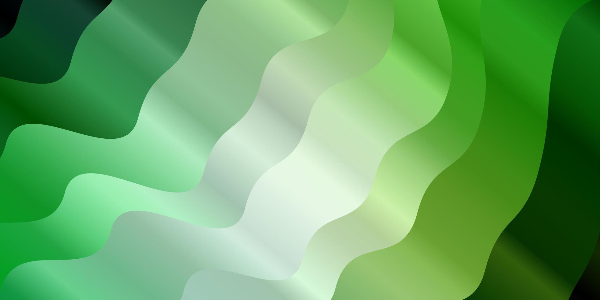 textura de vector verde claro con curvas ilustración de degradado abstracto con patrón de líneas torcidas para folletos de negocios folletos