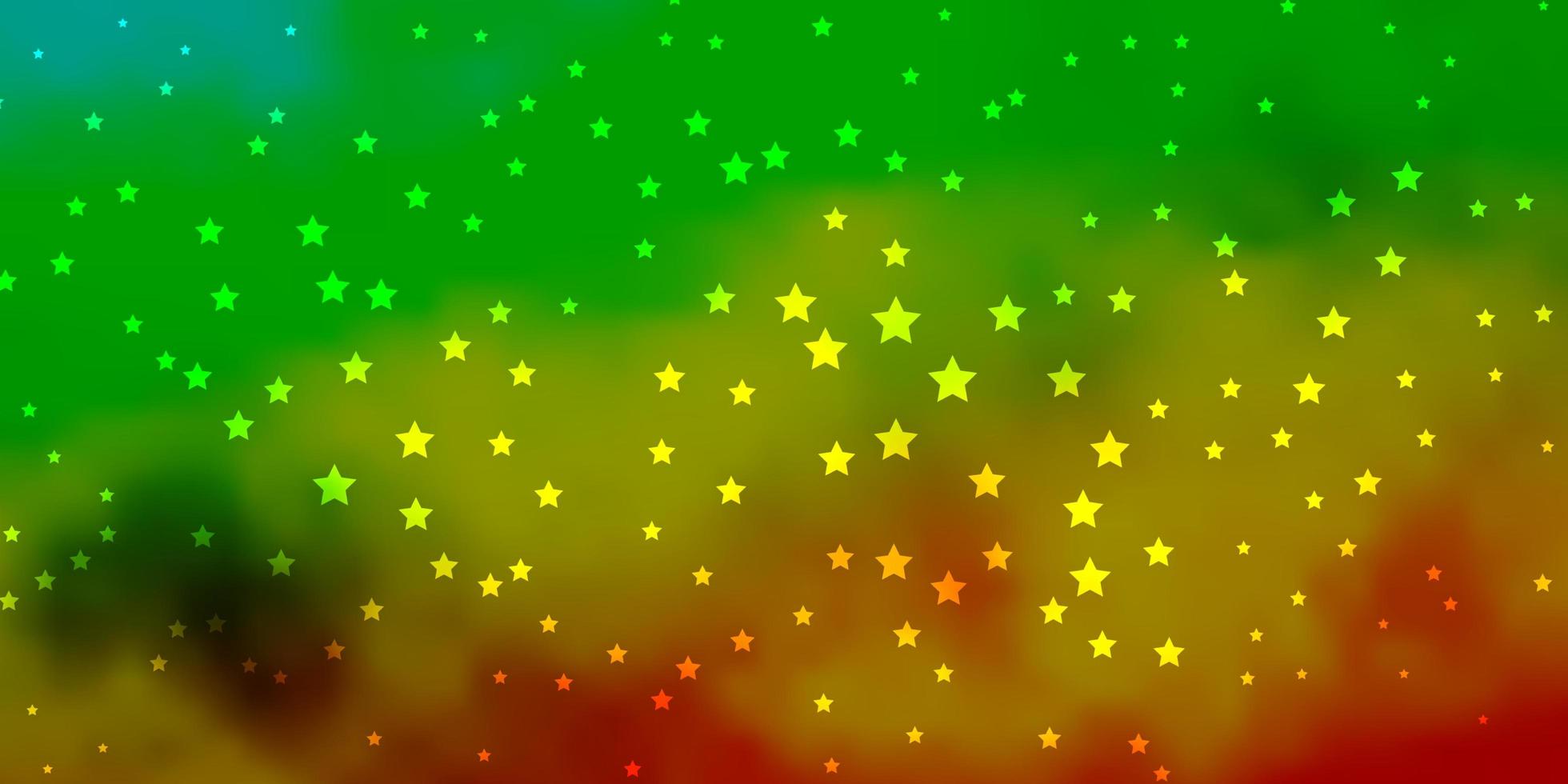 patrón de vector amarillo verde oscuro con estrellas abstractas diseño decorativo borroso en estilo simple con patrón de estrellas para folletos de anuncios de año nuevo
