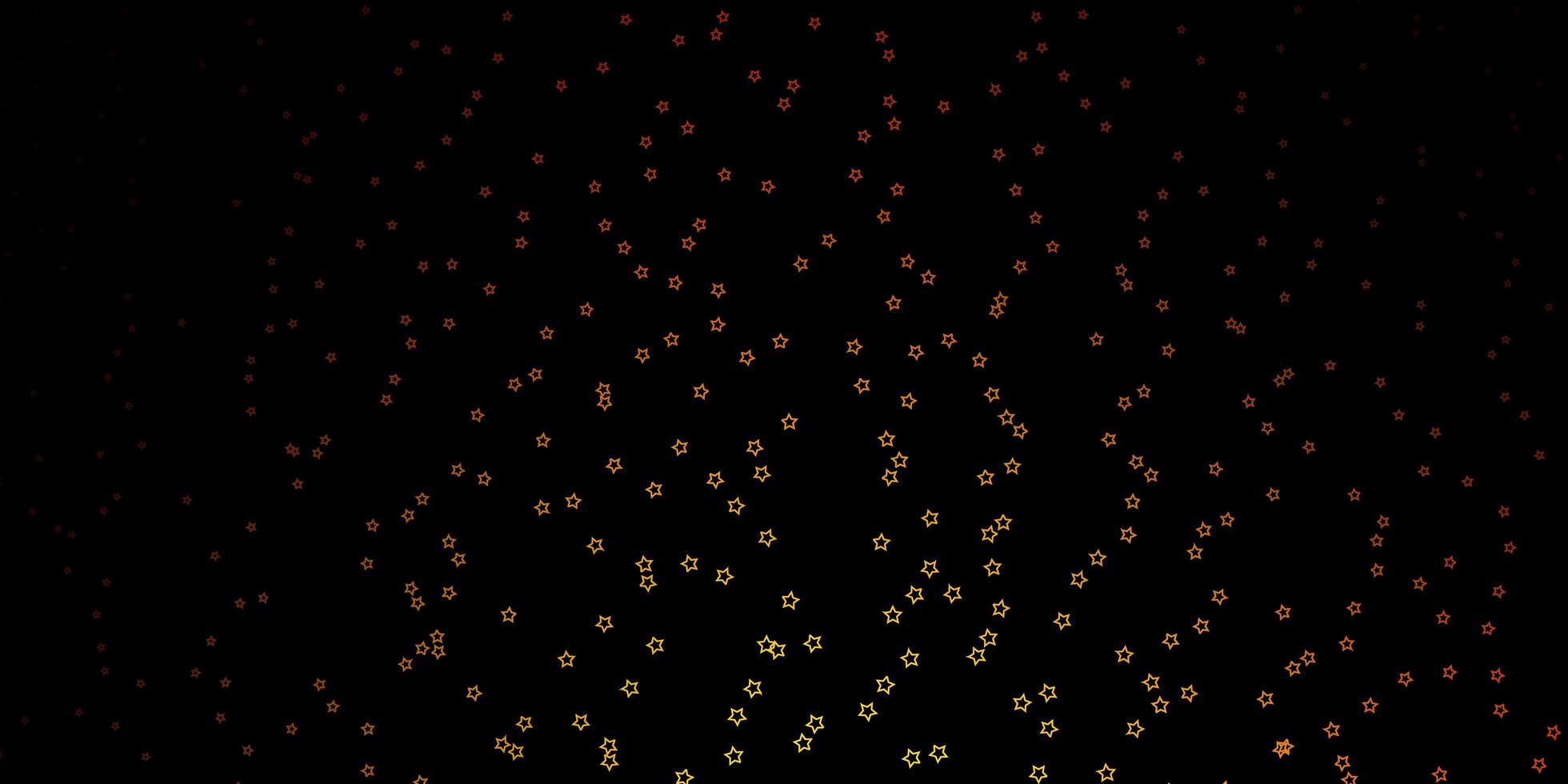 Fondo de vector naranja oscuro con estrellas pequeñas y grandes brillantes ilustración colorida con diseño de estrellas pequeñas y grandes para la promoción de su negocio