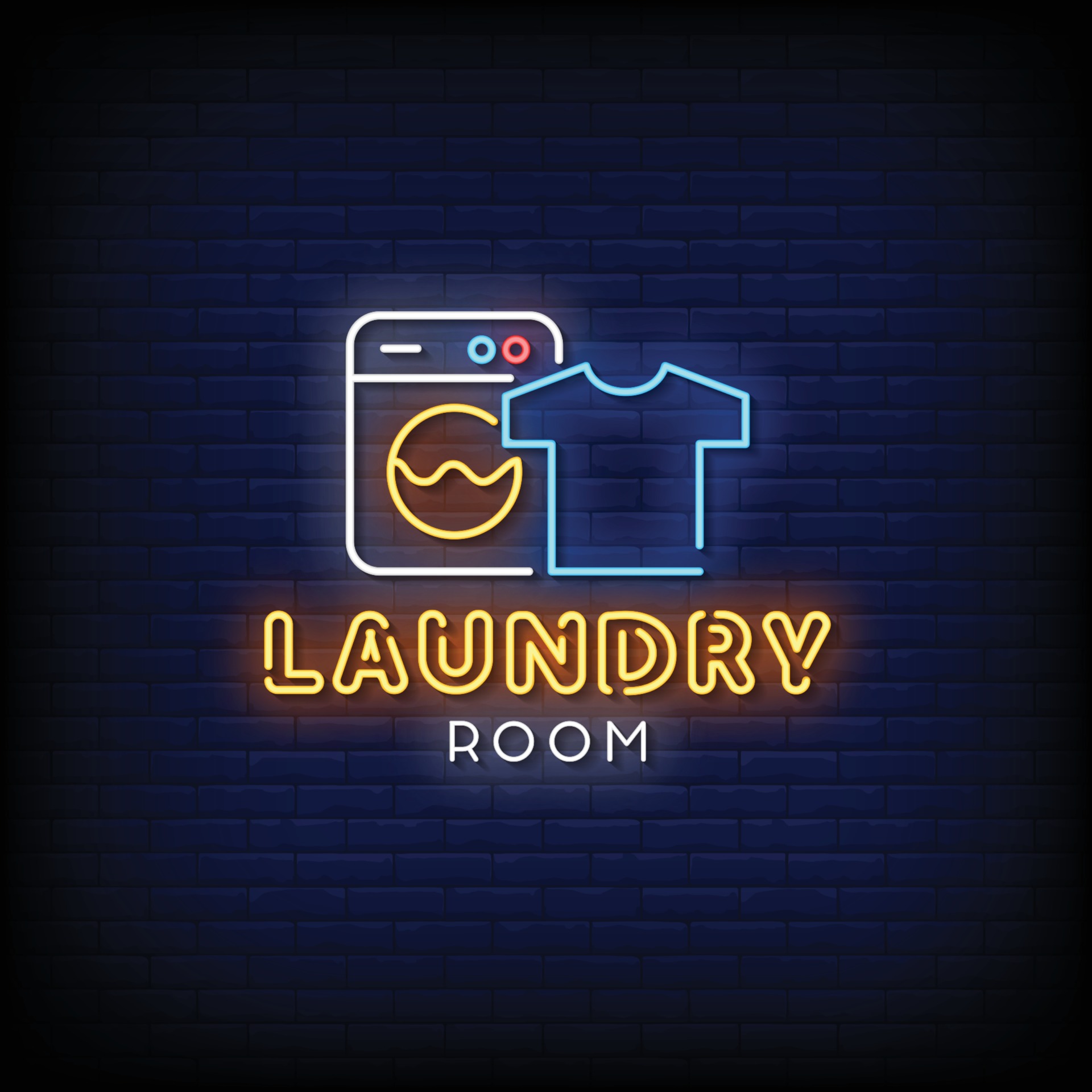 Laundry Room Neon Signs Style Text Vector 2627787 Vector Art at Vecteezy