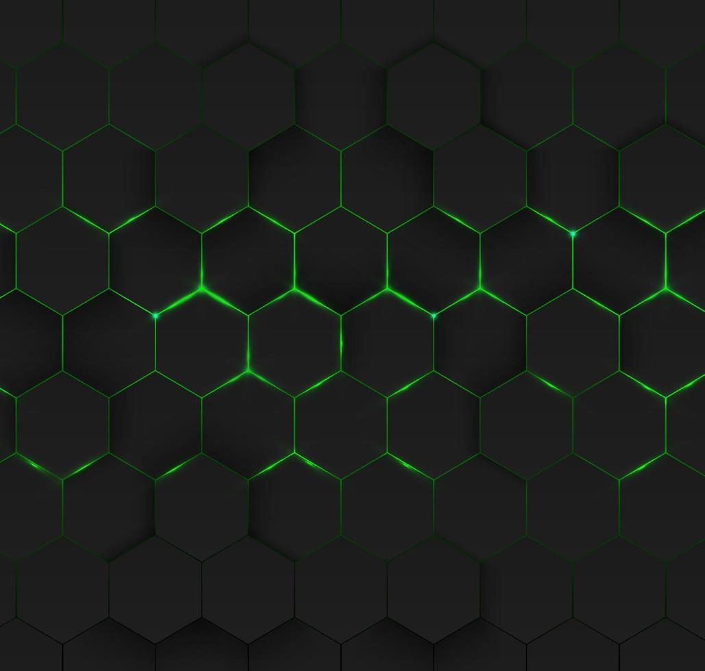 Abstract green hexagonal background Futuristic technology concept vector