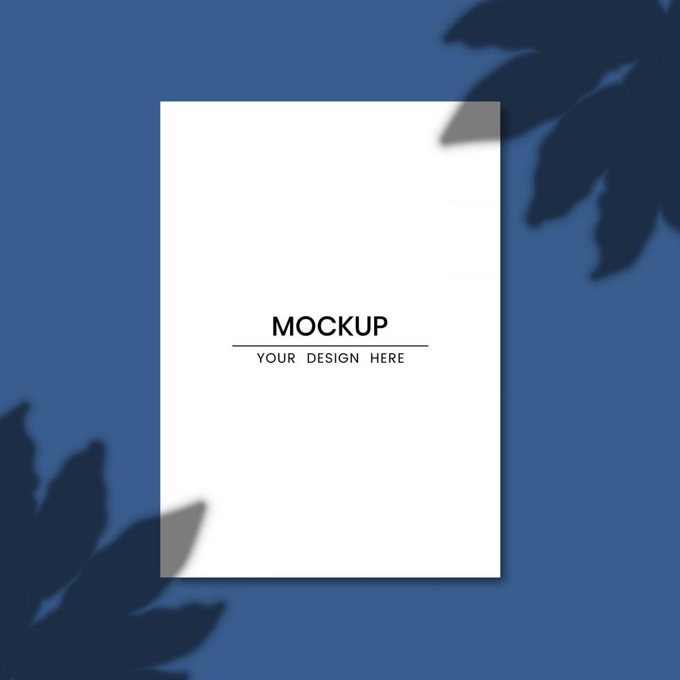 Blank white paper with shadow overlay effect vector