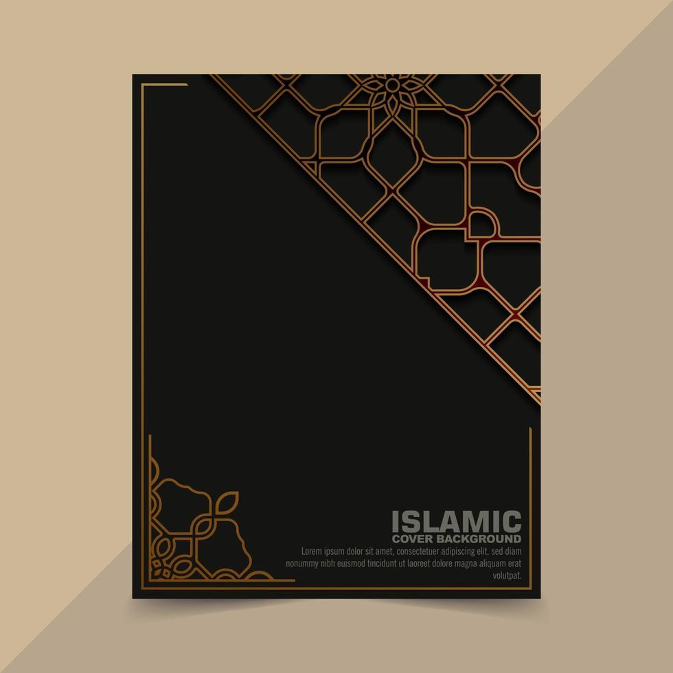 luxury gold islamic pattern card vector