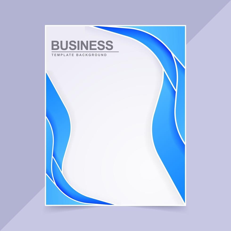 blue abstract wave style business cover vector