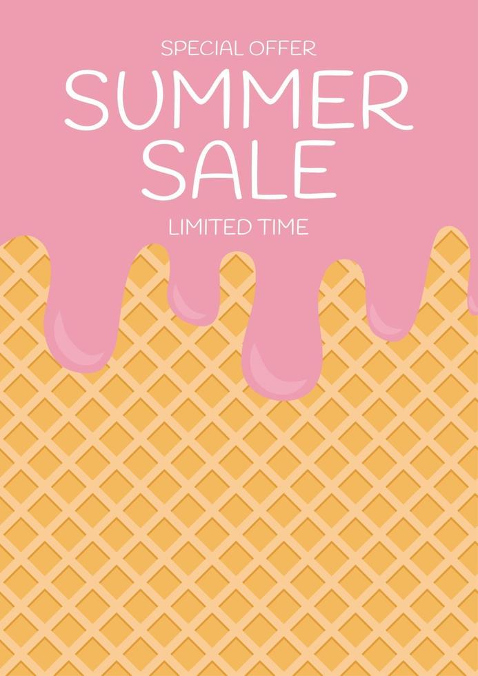 Wafer texture Ice cream summer sale background vector