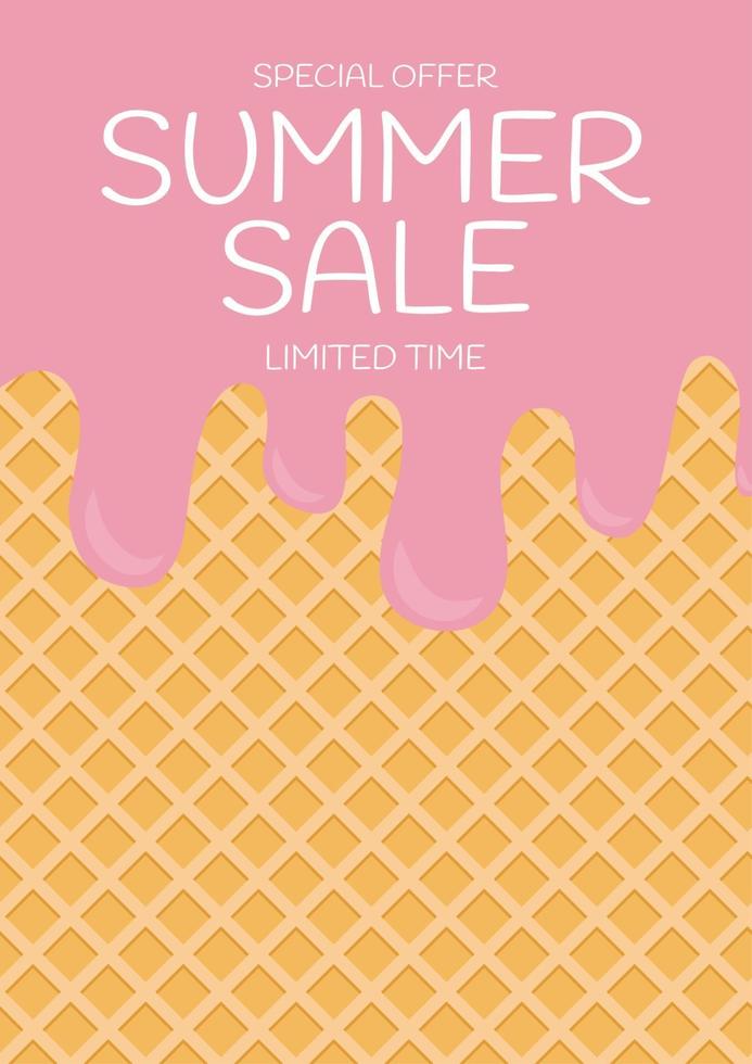 Wafer texture Ice cream summer sale background vector