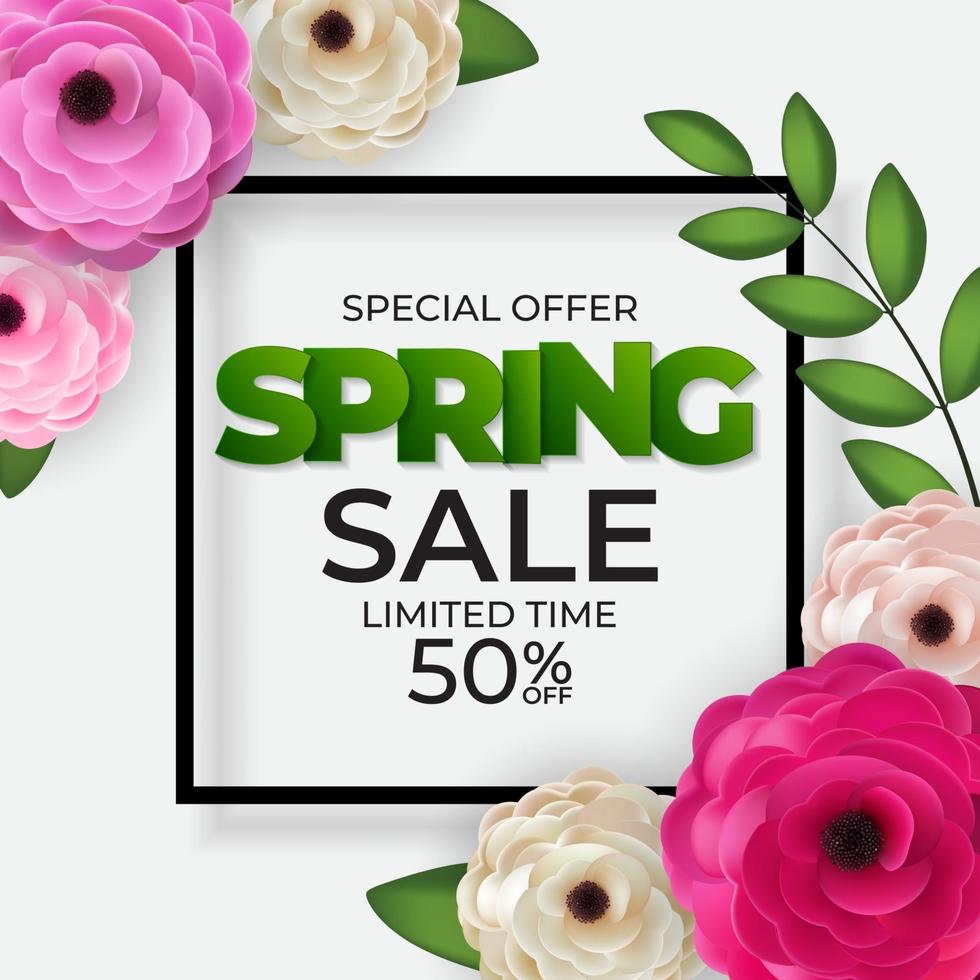 Spring Sale Background Poster Template vector