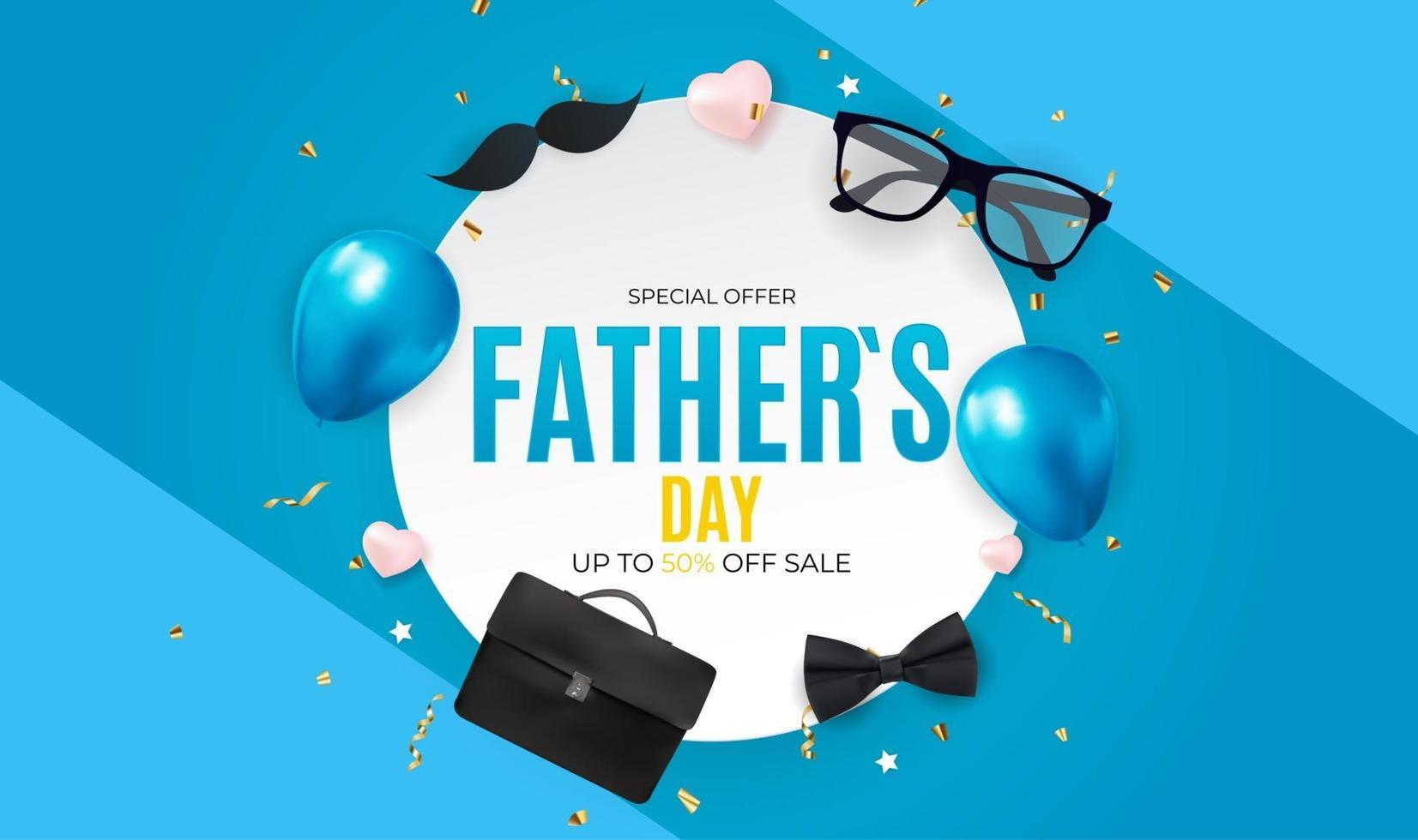 Father s Day Sale Background. Poster, flyer, greeting card, header for website vector