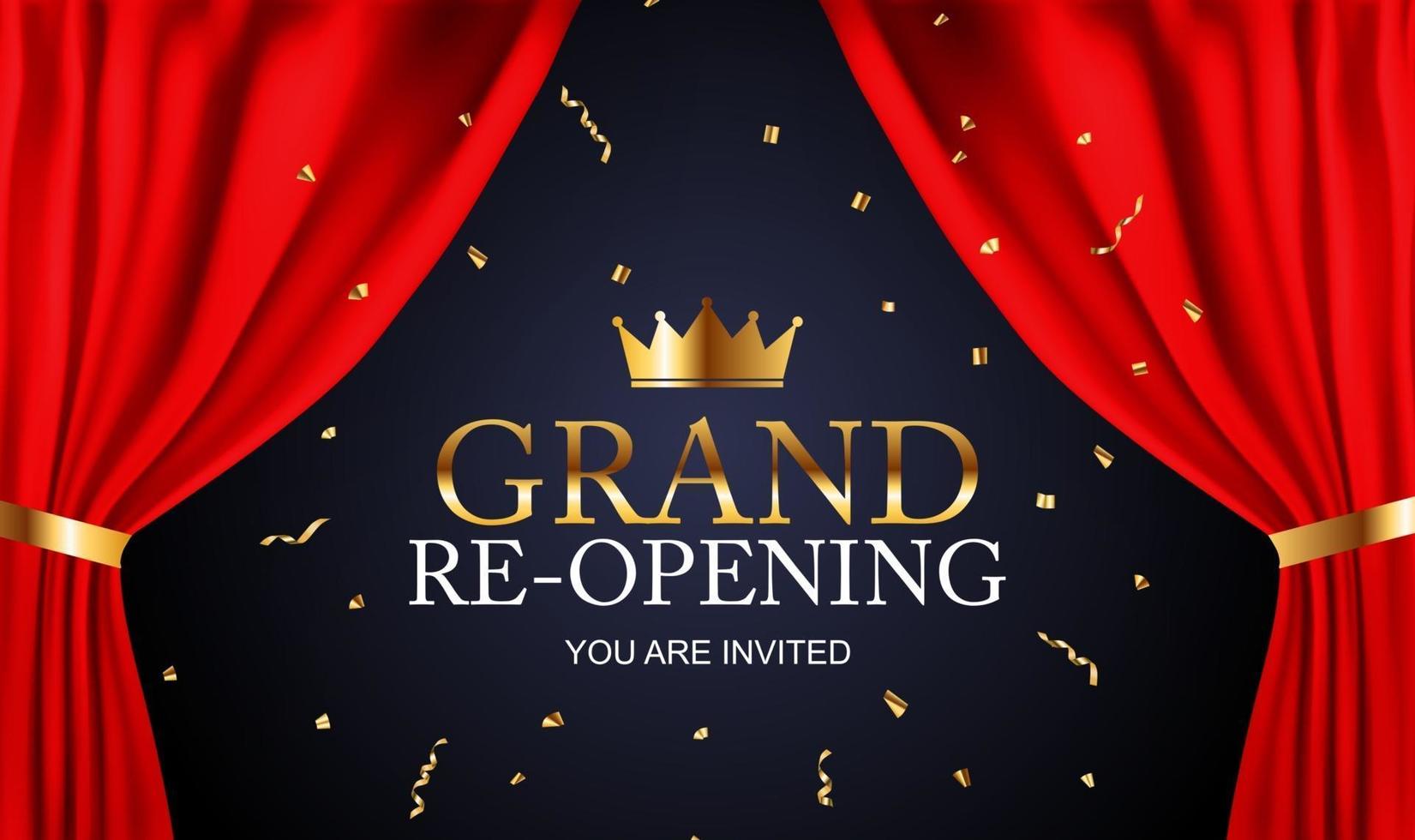 Grand RE-Opening Card Business Poster Background vector