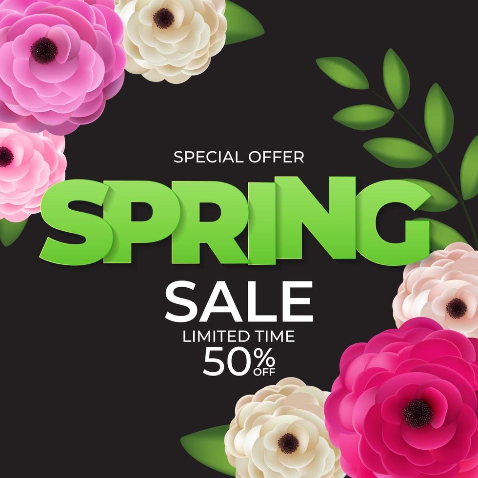 Spring Sale Background Poster Template vector