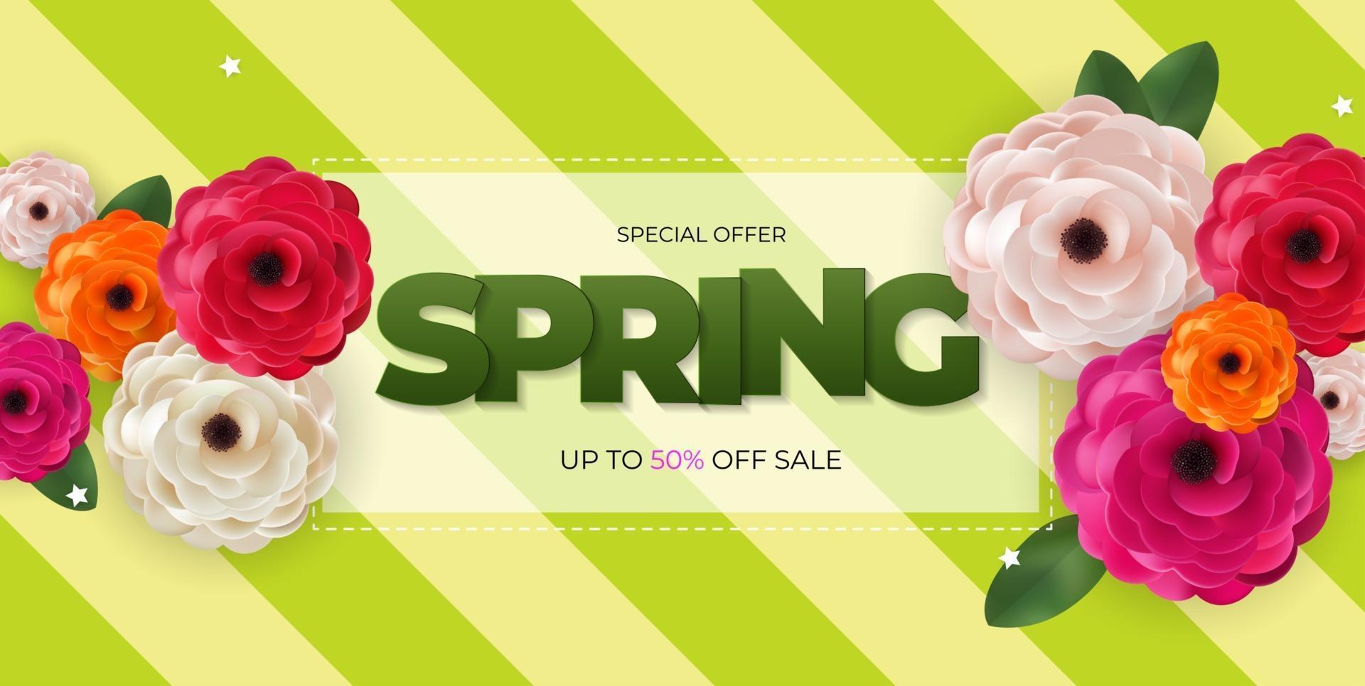 Spring Sale Background Poster Template vector