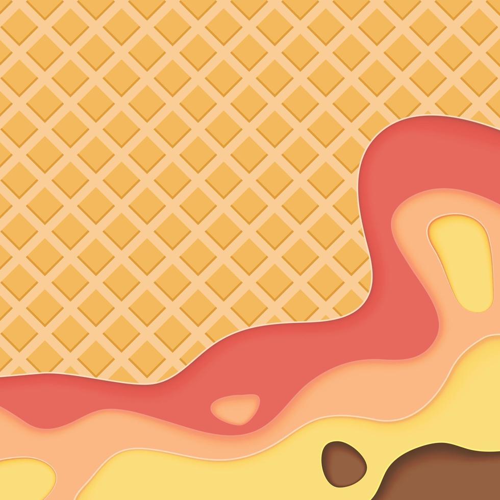 Wafer texture Ice cream summer background vector