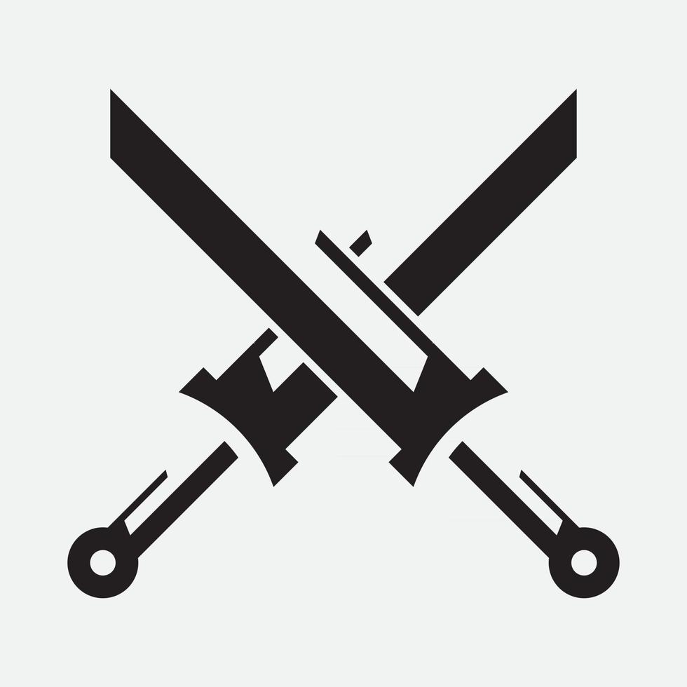 Crossed swords vector icon illustration 2628326 Vector Art at Vecteezy