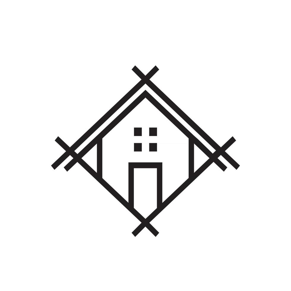 logotipo y símbolo de la construcción de viviendas vector