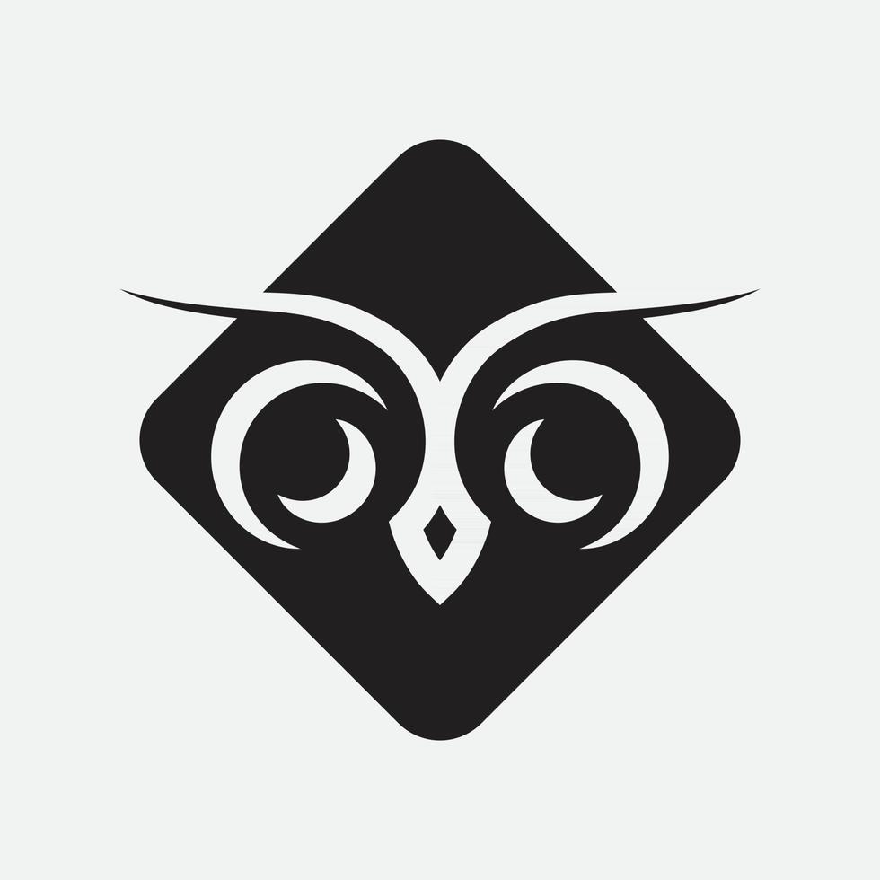 Owl head vector logo  template