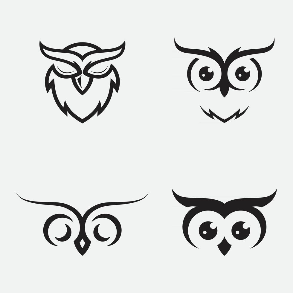 Owl head vector logo  template