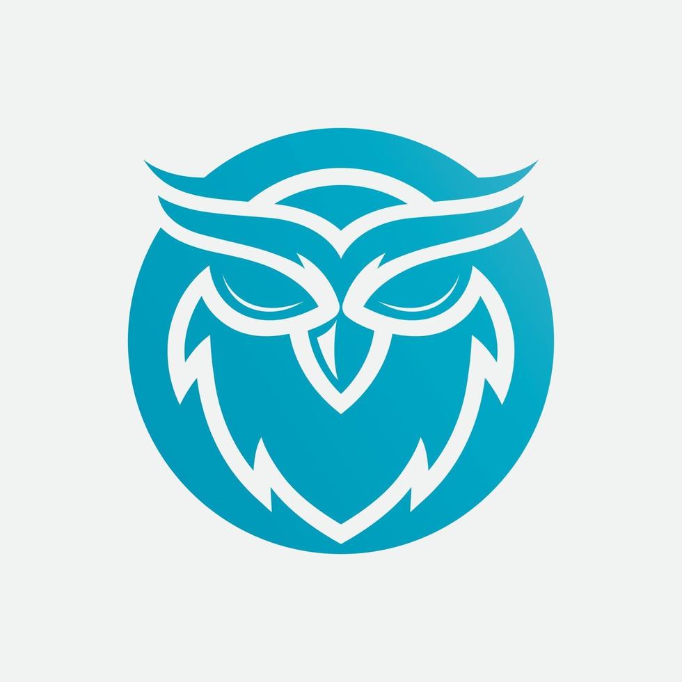 Owl head vector logo  template