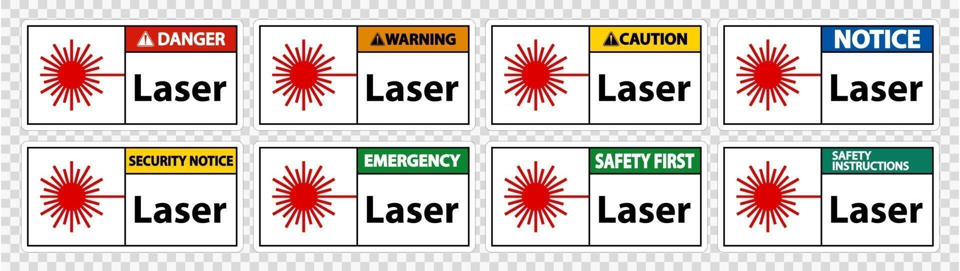 símbolo láser signo símbolo signo aislar sobre fondo transparente, ilustración vectorial vector