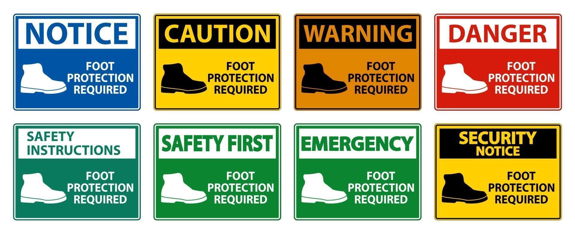 Foot Protection Required Wall Symbol Sign Isolate on transparent Background,Vector Illustration vector