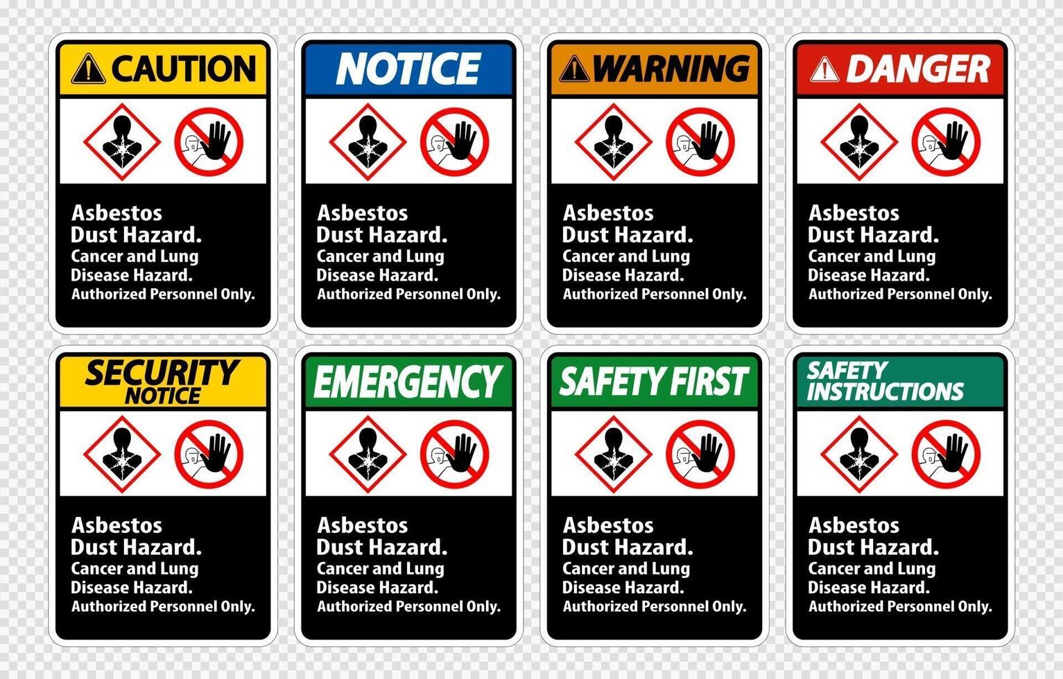 Label Disease Hazard, Authorized Personnel Only Isolate on transparent Background,Vector Illustration vector