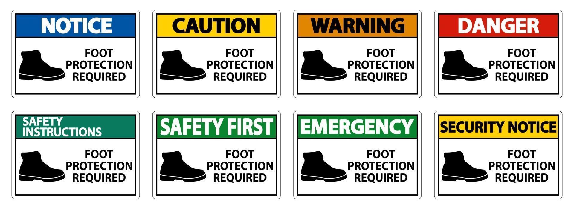 Foot Protection Required Wall Symbol Sign Isolate on transparent Background,Vector Illustration vector