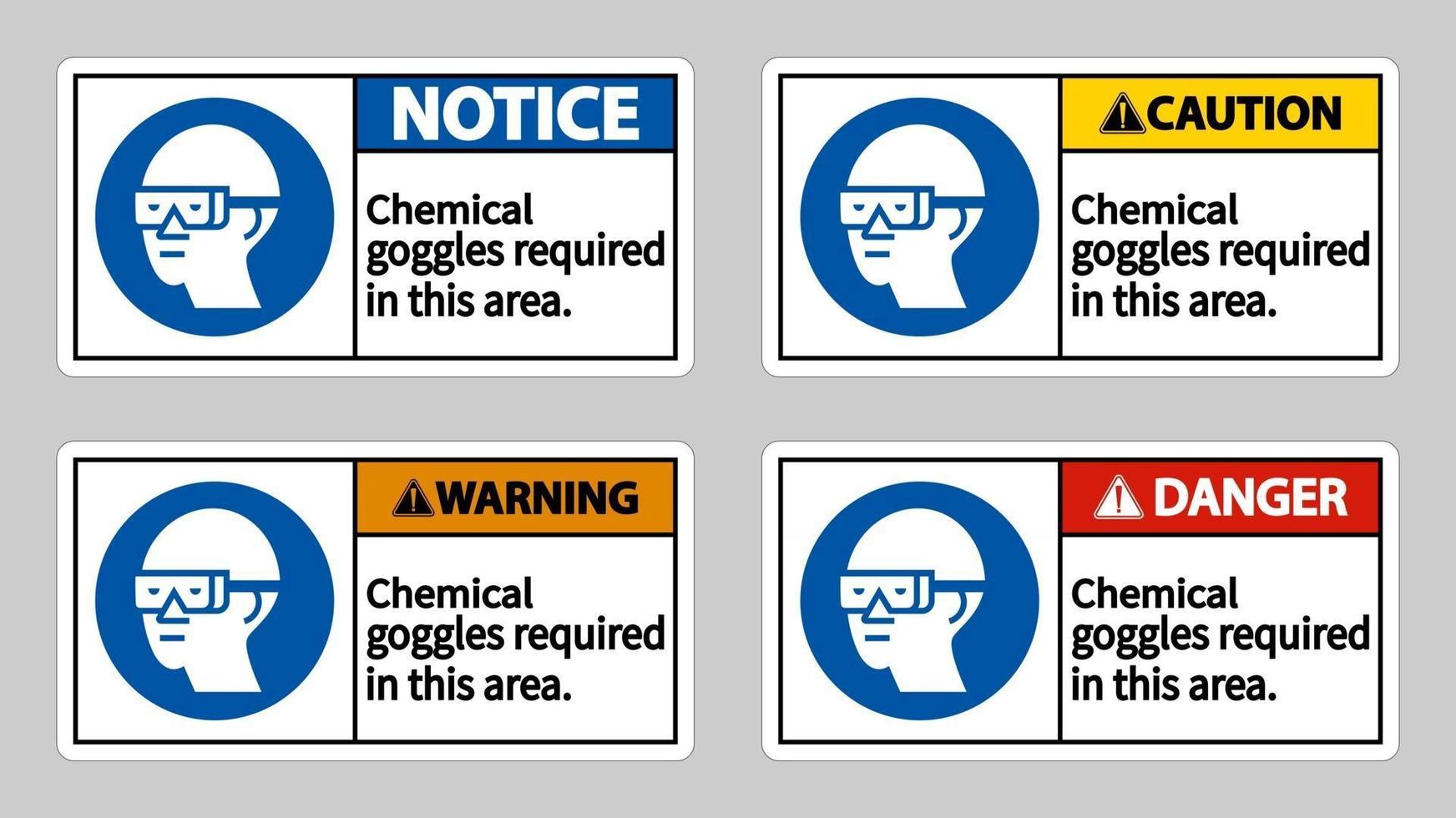 Chemical Goggles Required In This Area vector