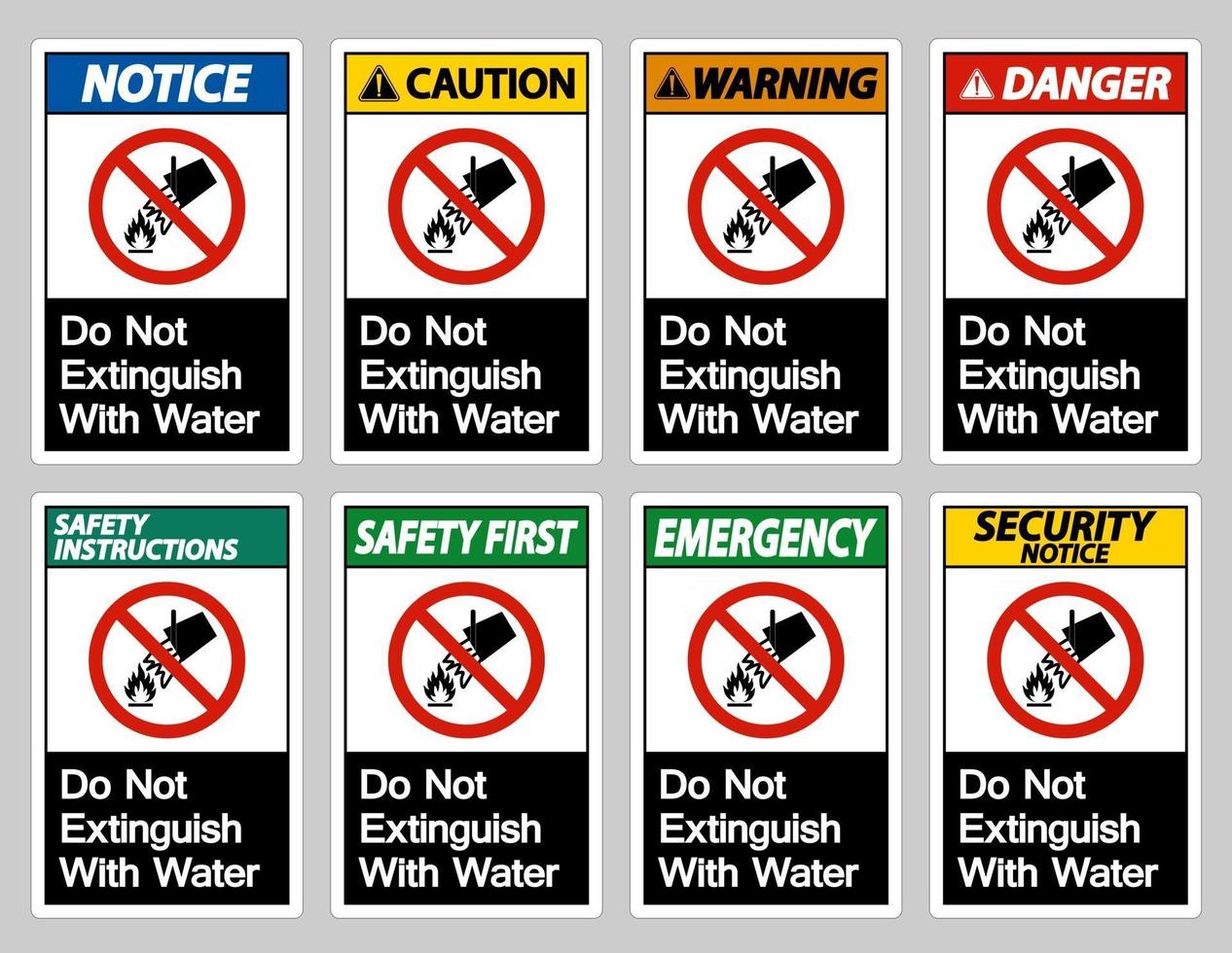 Do Not Extinguish With Water Symbol Sign On White Background vector