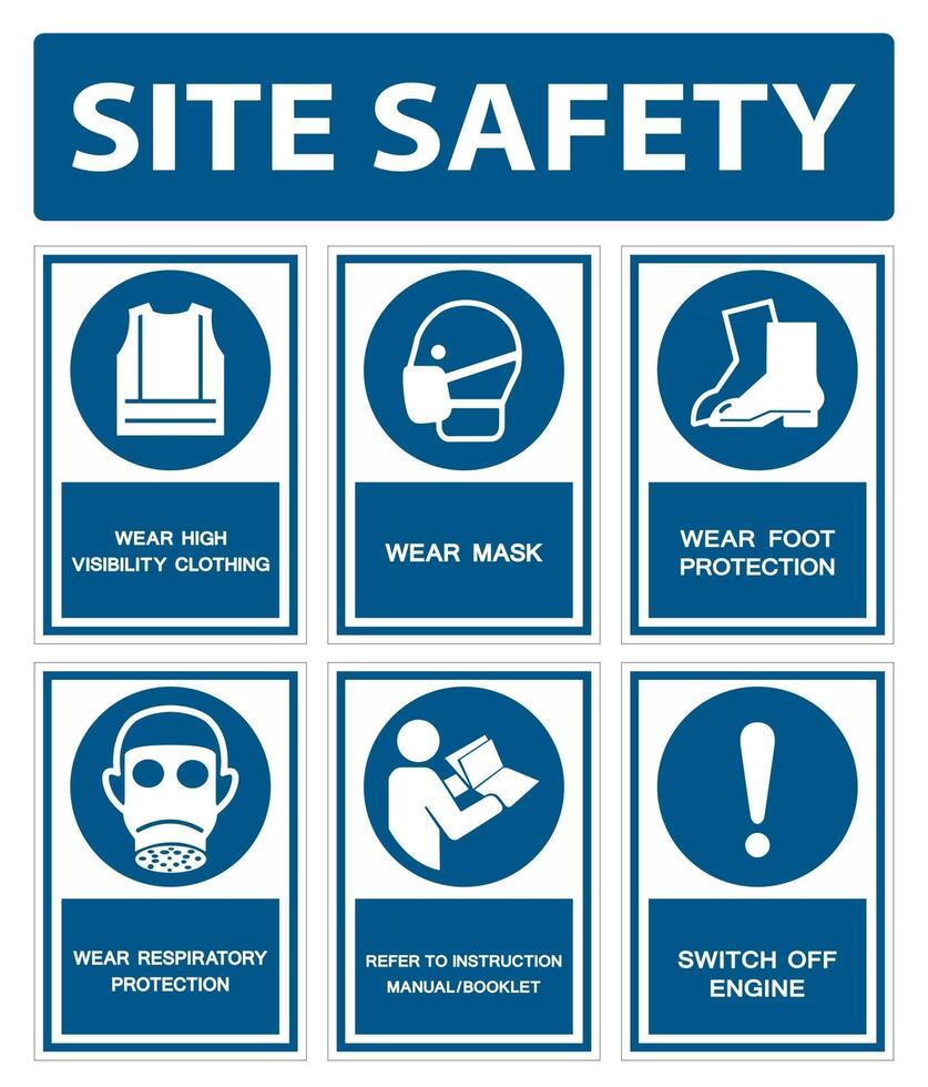 Safety PPE Must Be Worn Sign Isolate On White Background,Vector Illustration EPS.10 vector