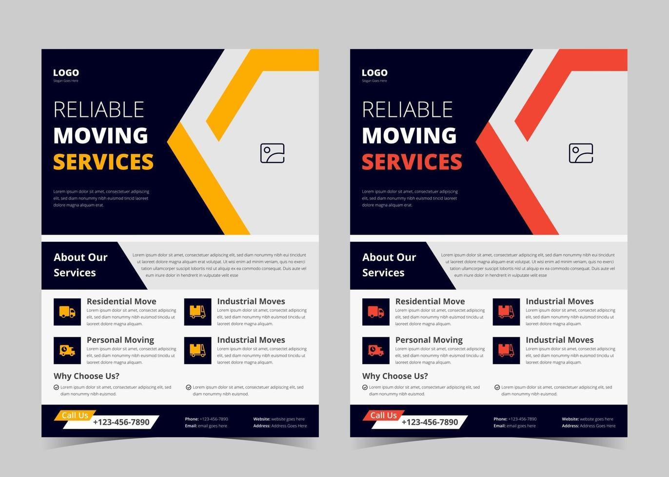 We are moving flyer template. House shifting services poster template. House shifting agency flyer poster template. Fast reliable movers flyer template. Trusted moving experts service flyer template design. vector