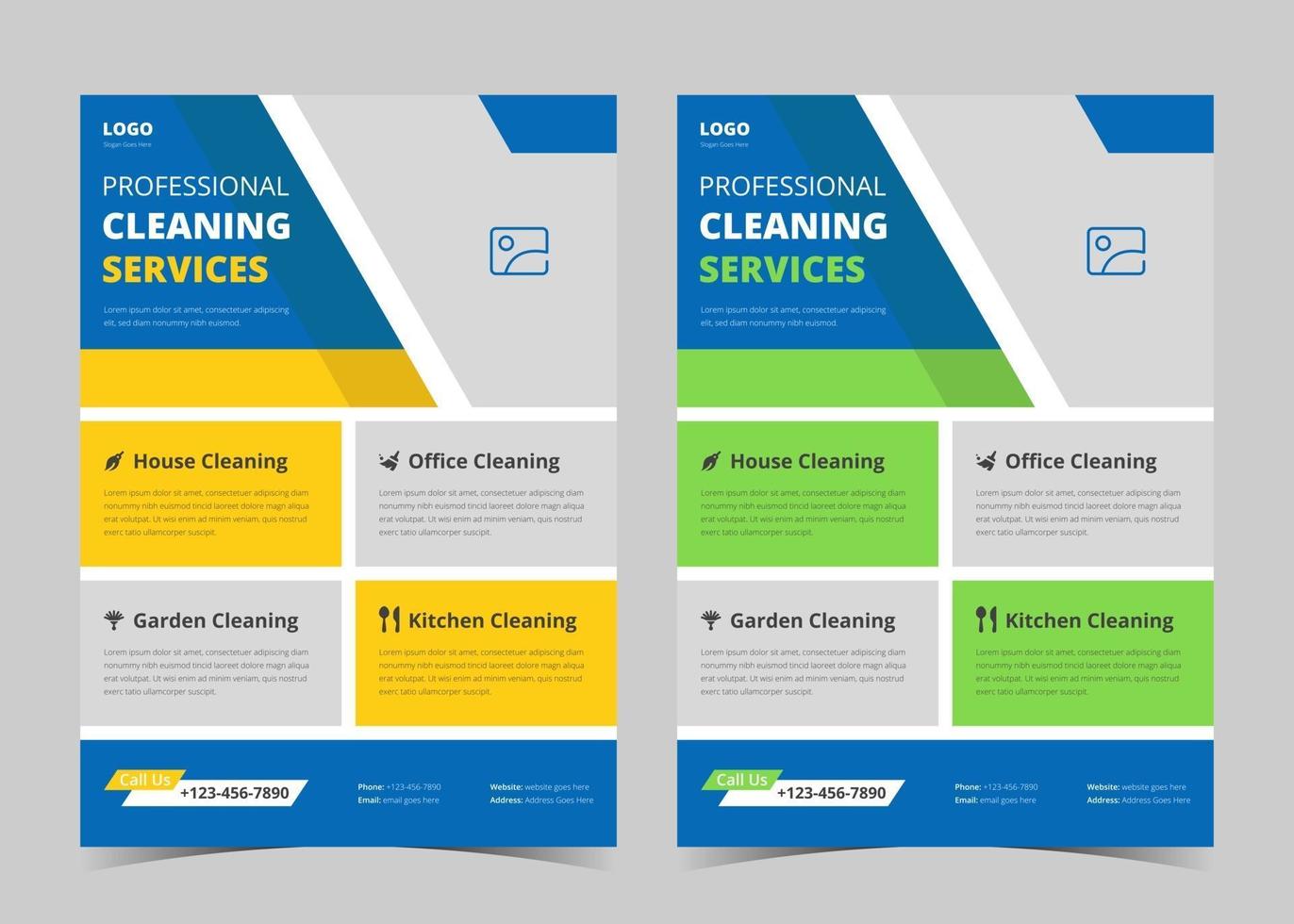 Cleaning Service flyer template. Cleaning service promotional poster flyer template. Cleaning service flyer example. Cleaning service poster design. Commercial cleaning service flyer template vector