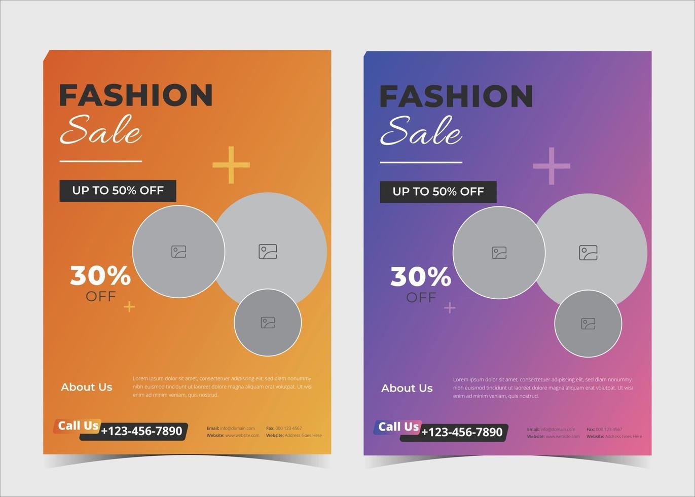 Fashion sale flyer template. Discount sale flyer template. Weekend fashion sale flyer. New collection fashion poster template. Offer sale flyer poster template. Clothing sale flyer poster template. vector