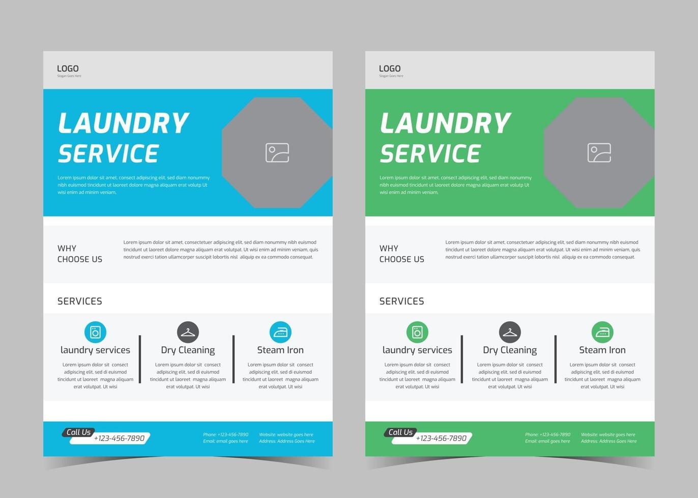 Laundry service flyer template. Creative laundry service poster. Laundry cleaning service leaflet template vector