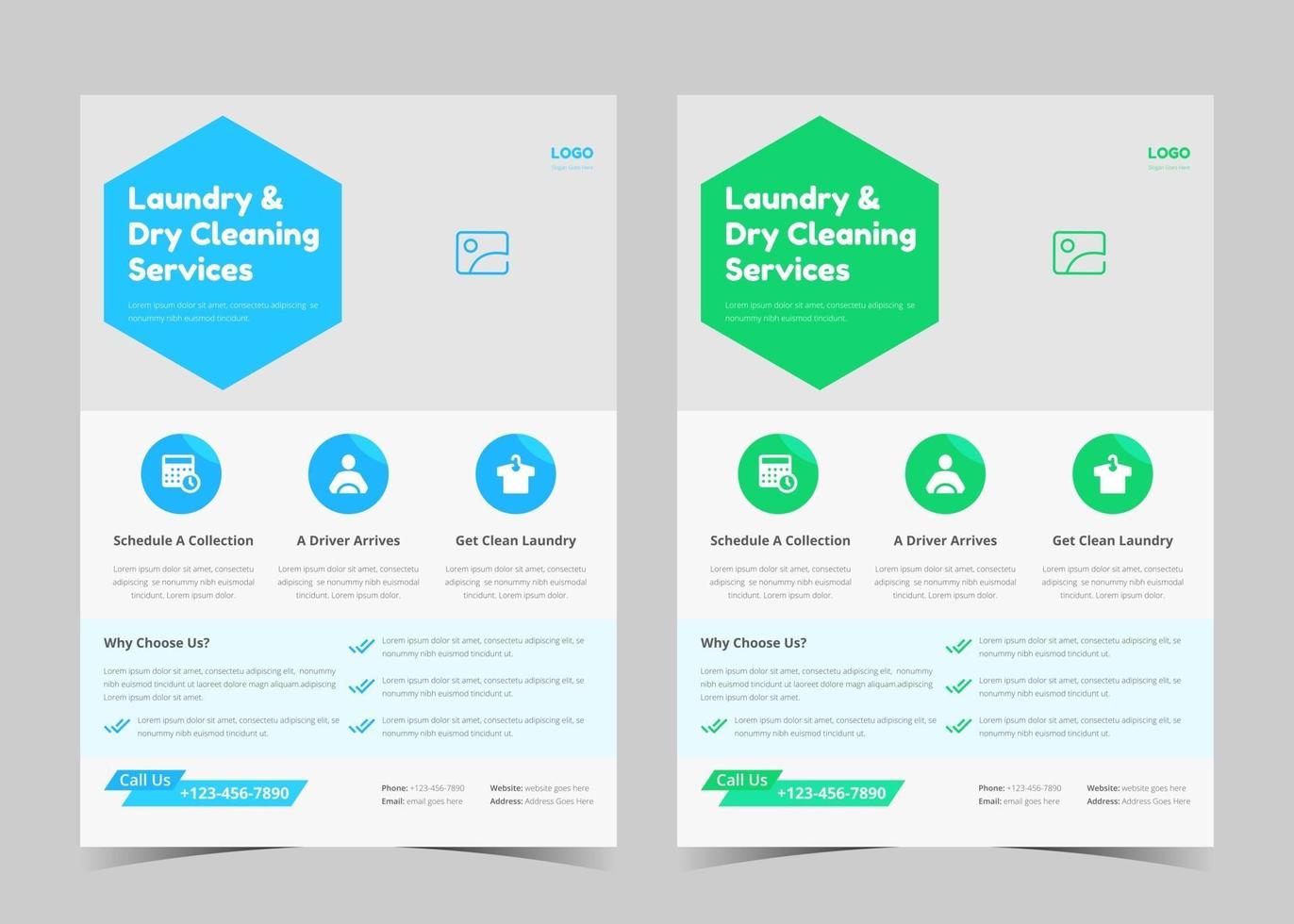Laundry service flyer template. Creative laundry service poster. Laundry cleaning service leaflet template vector