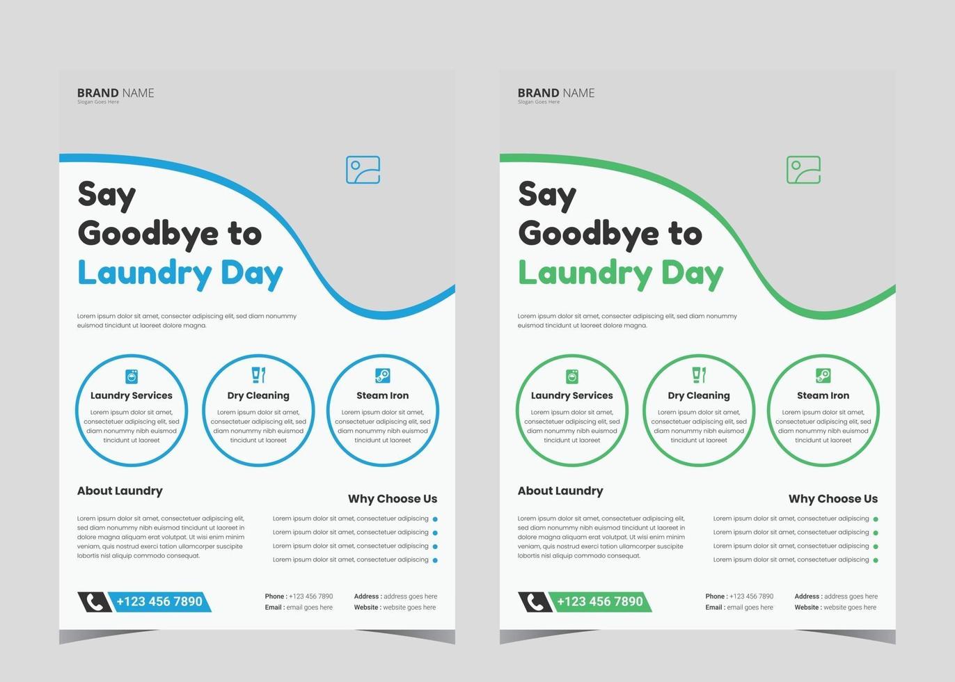 Laundry service flyer template. Creative laundry service poster. Laundry cleaning service leaflet template vector