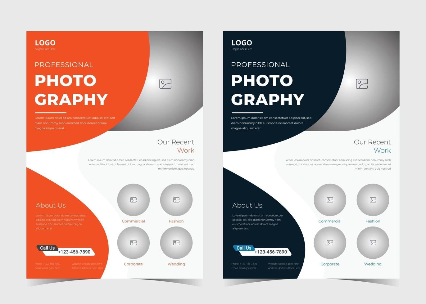 Photography services flyer. Creative studio leaflet. Digital photography flyer. Professional photographer service poster template vector