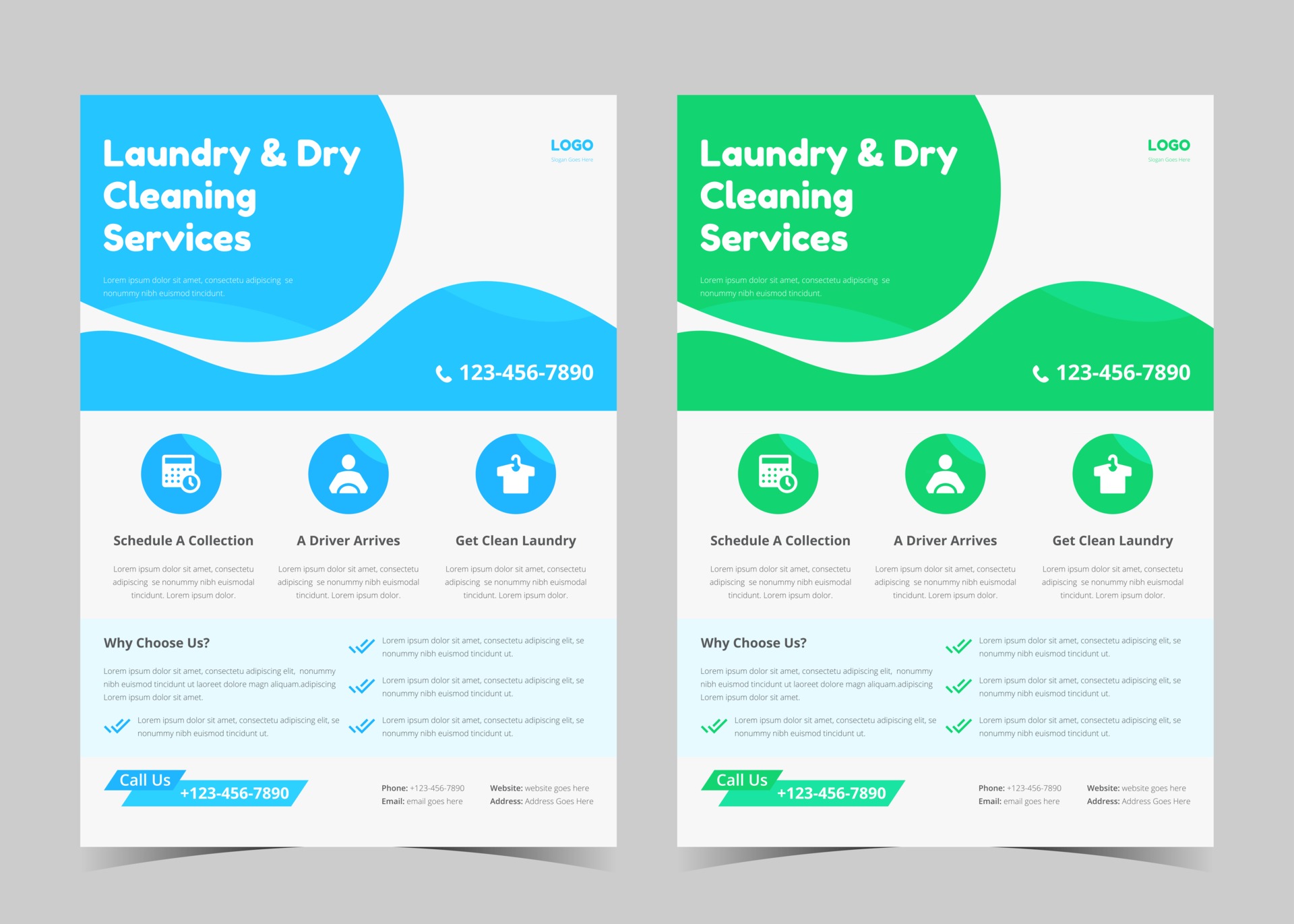 Laundry service flyer template. Creative laundry service poster With Ironing Service Flyer Template