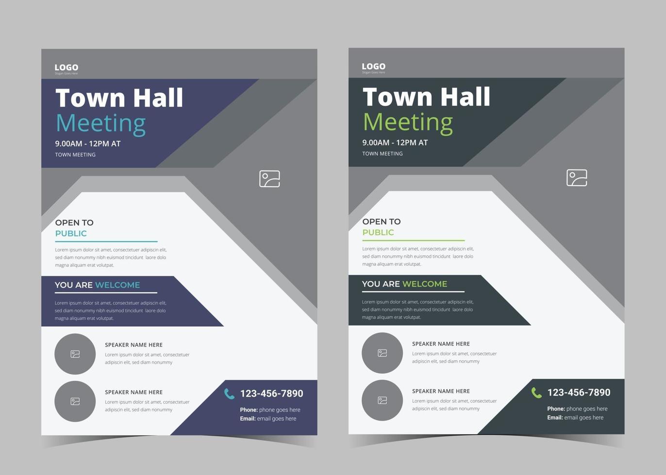 Town hall meeting flyer template. Town hall meeting flyer samples. Conference poster leaflet design vector