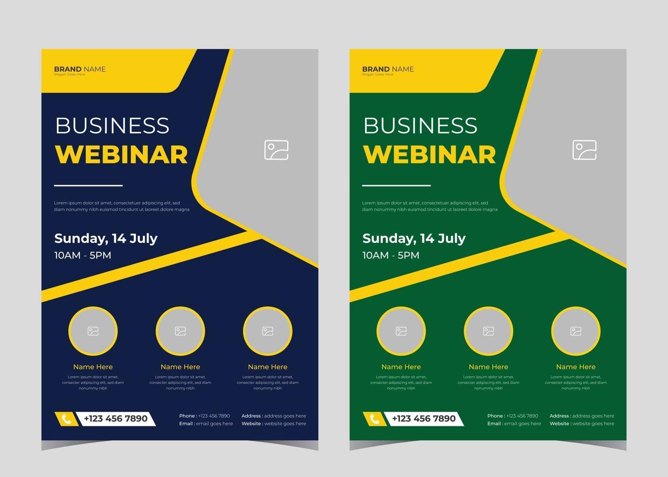 Webinar flyer template. Webinar flyer template examples. Conference poster leaflet template ideas. Online conference poster design vector