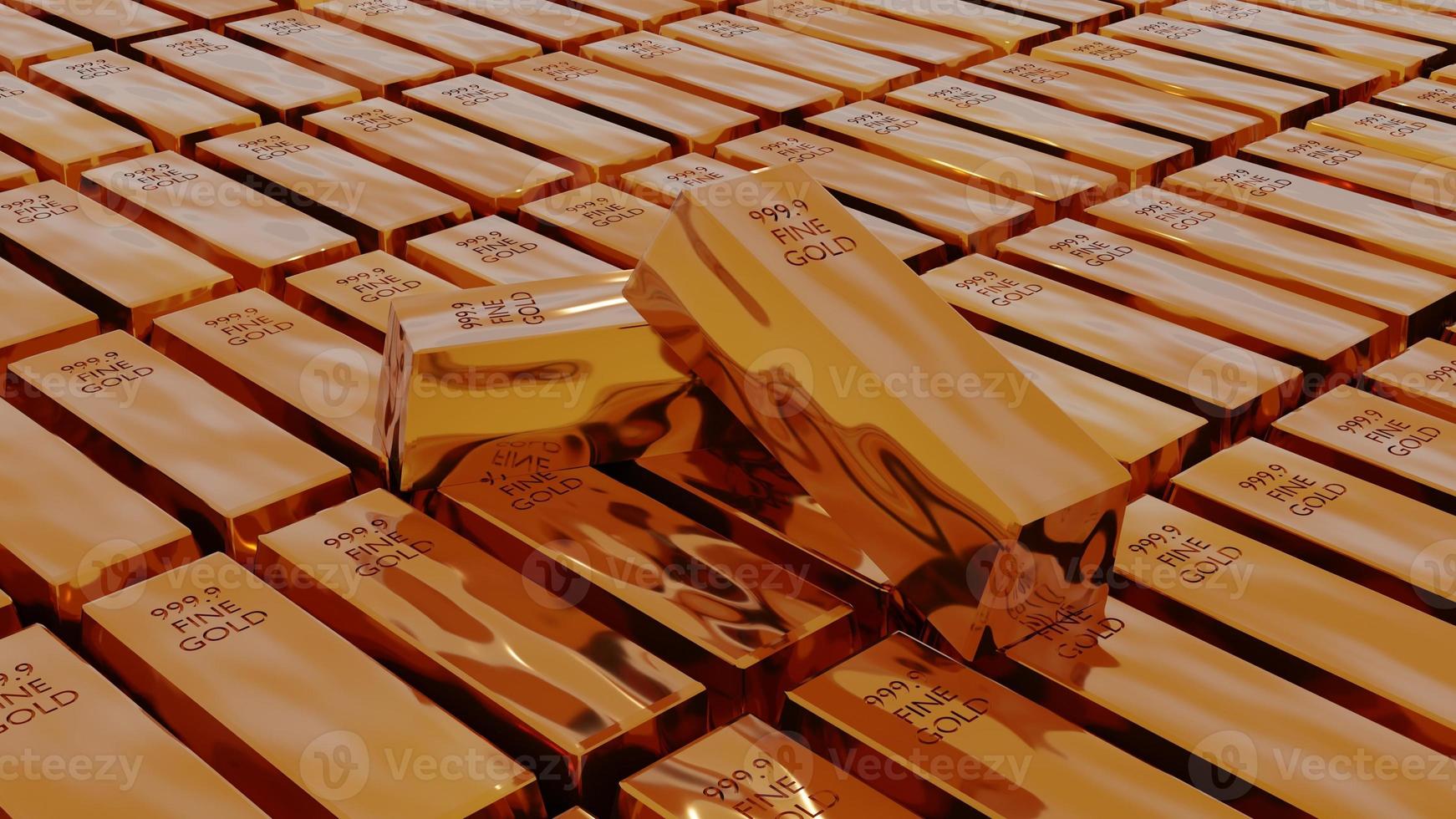 huge amount of shiny gold bars photo