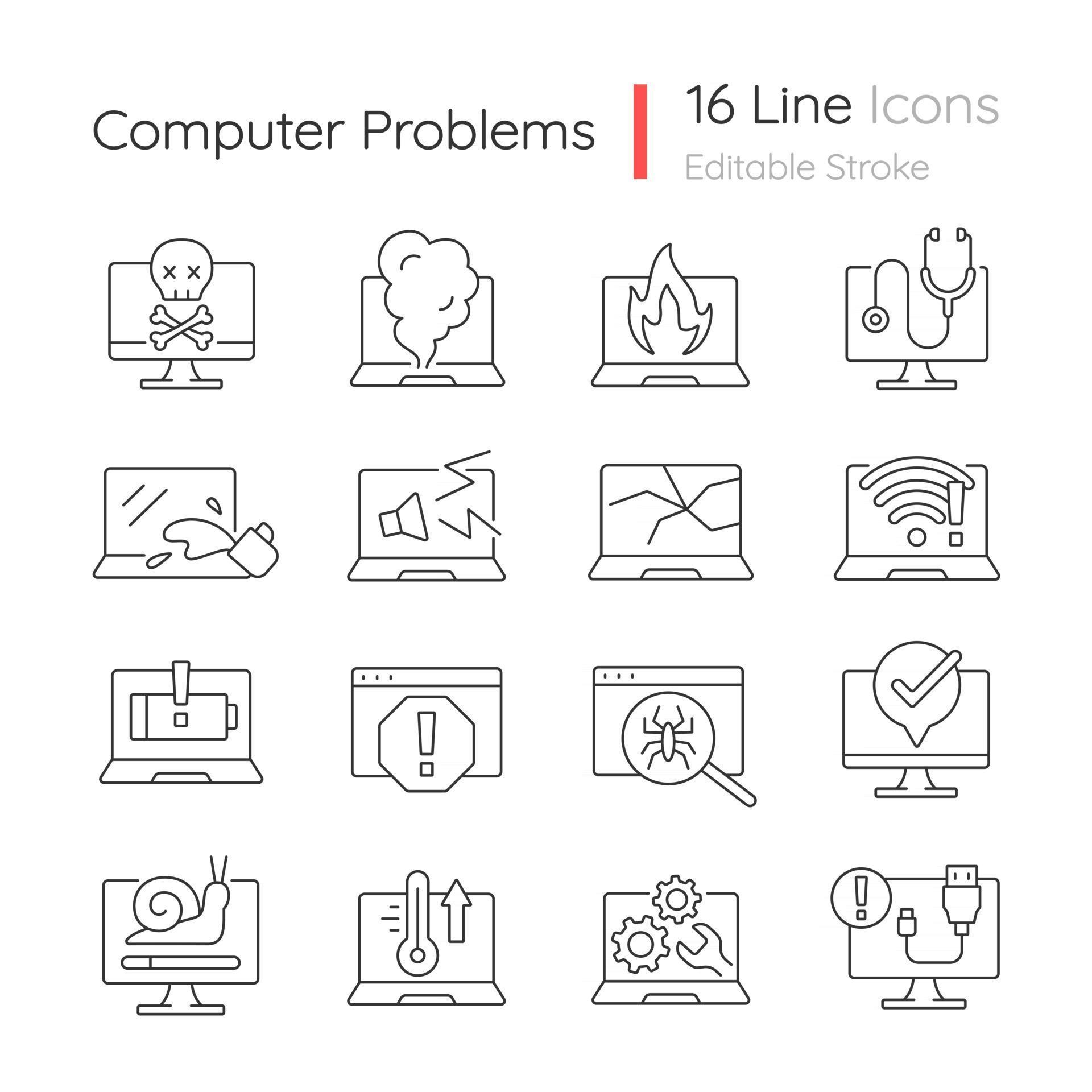 Line problem. Damage icon. problem line icon png. fail icon.