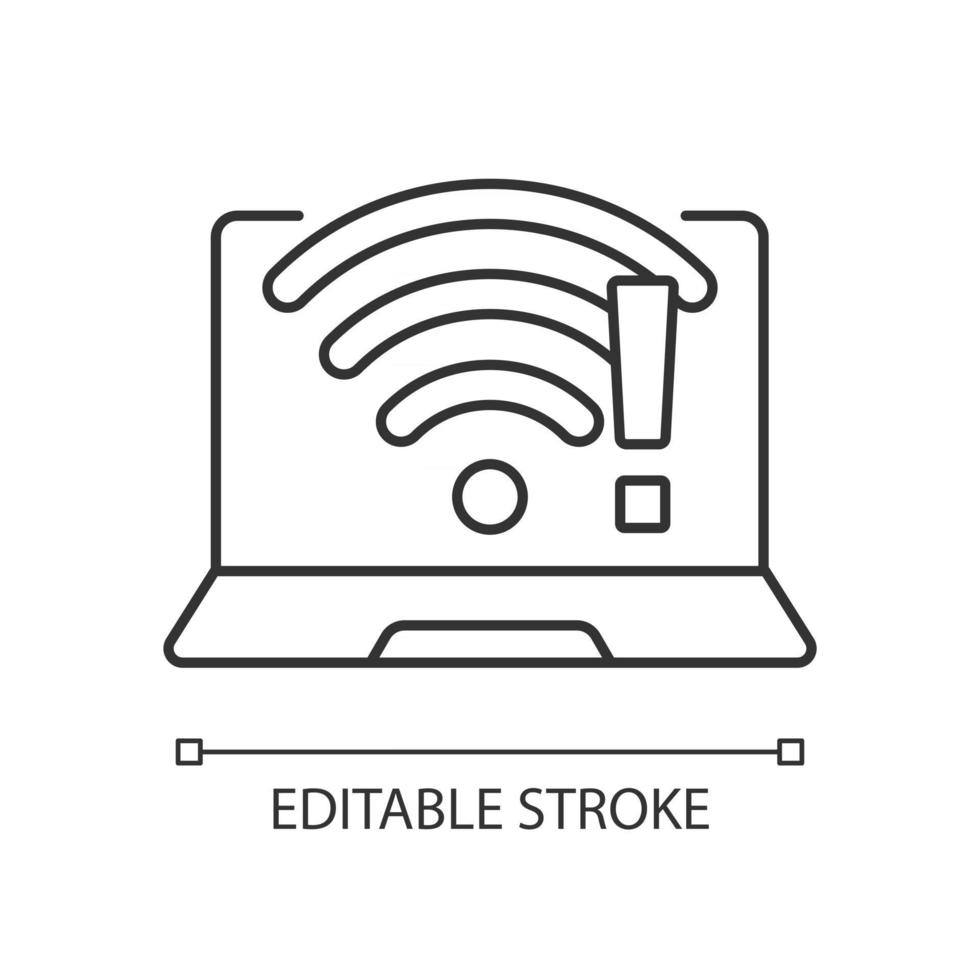 wi fi no funciona icono lineal vector