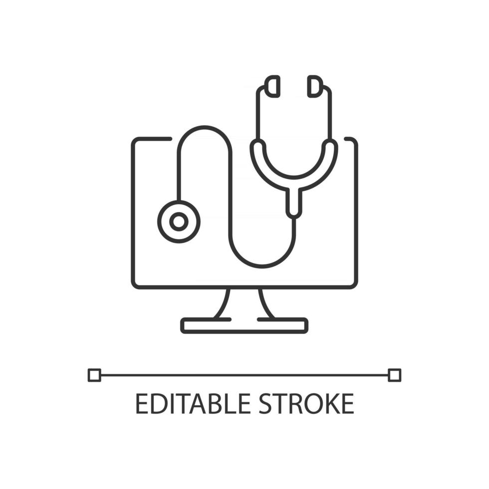 Computer diagnostics linear icon vector