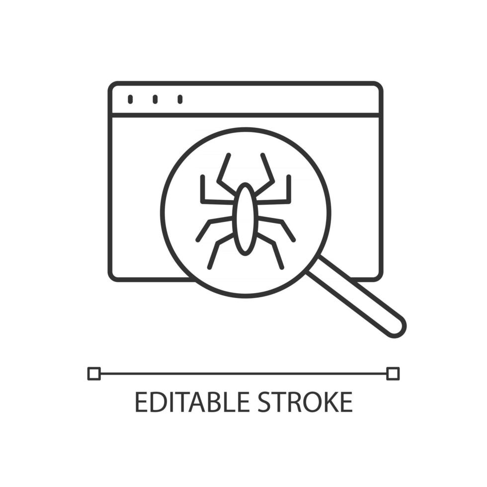 Computer viruses linear icon vector