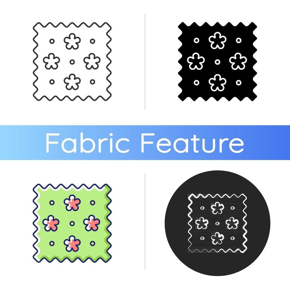 Abstract print pattern on fabric icon vector