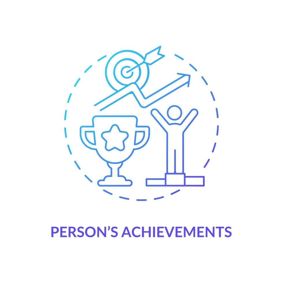 Person achievements navy gradient concept icon vector