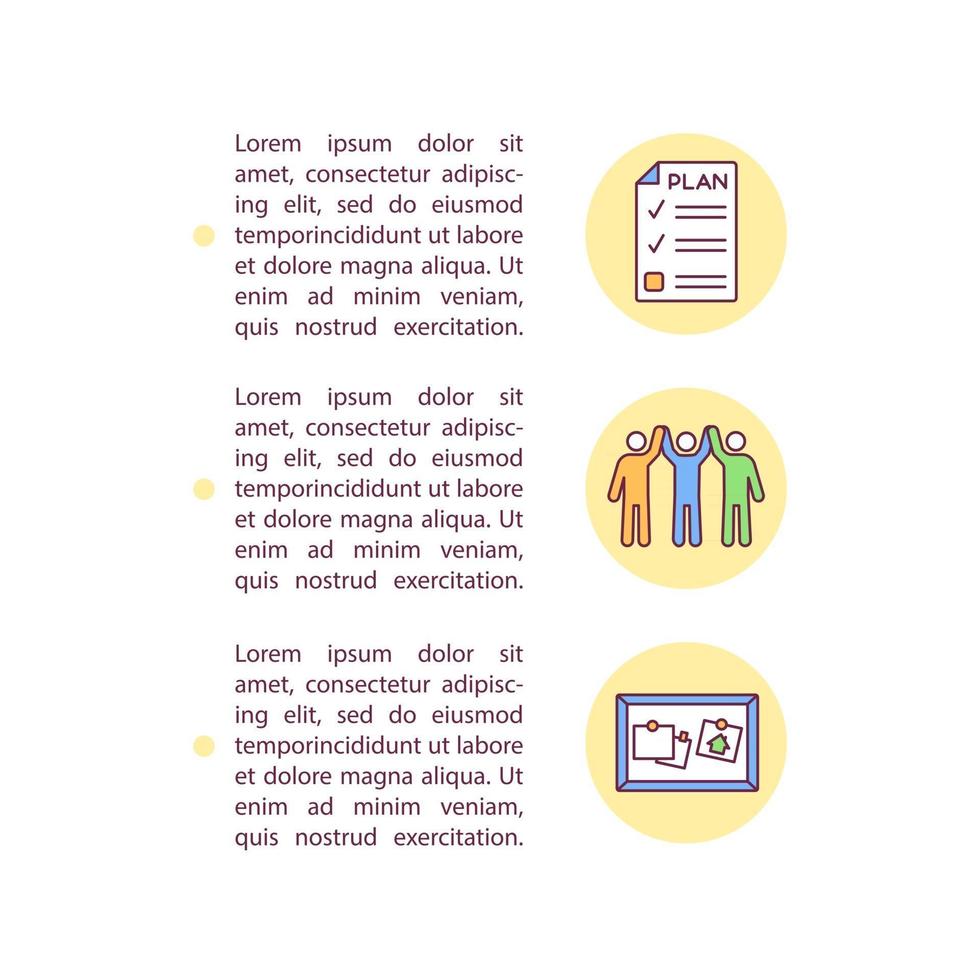 Team work concept line icons with text vector