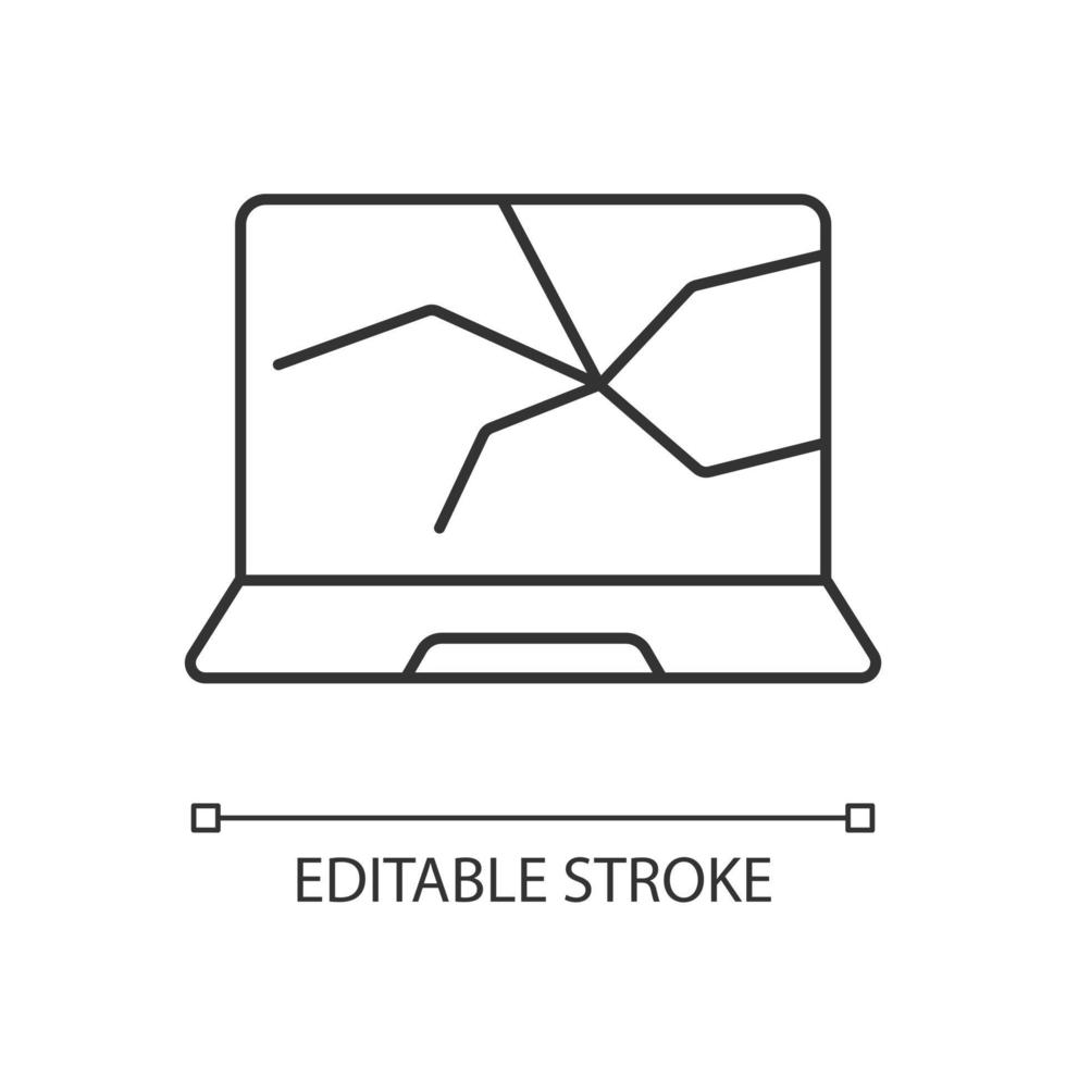 Broken screen linear icon vector