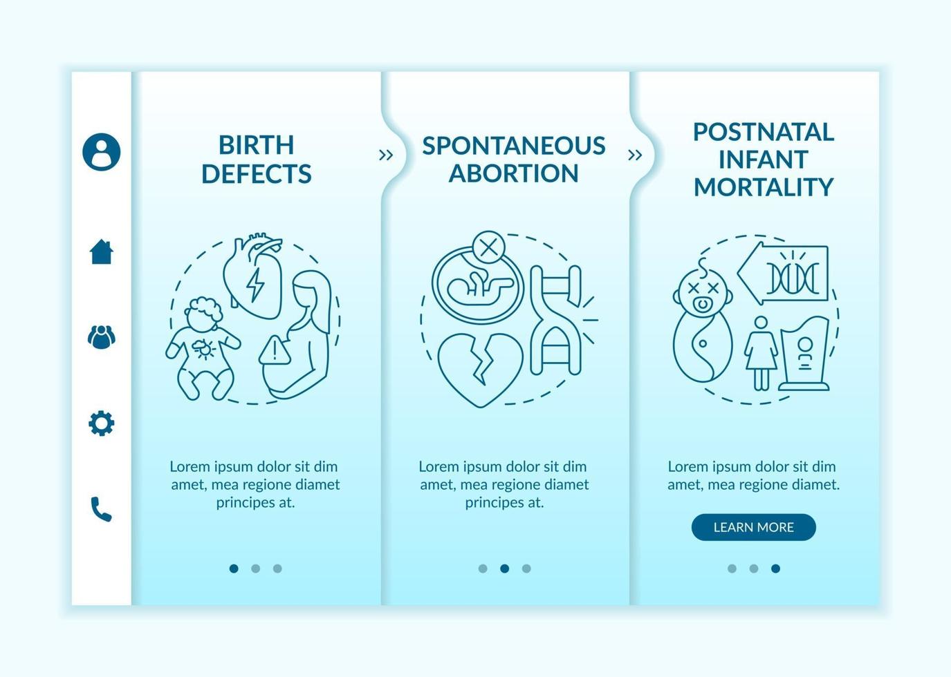 Genetic defects results onboarding vector template